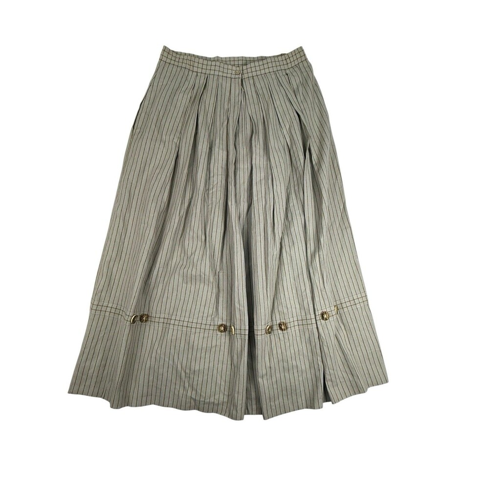 Vintage Alphorn Trachtenmode Austrian Folk Skirt EU 44 Antler Buttons Goblincore